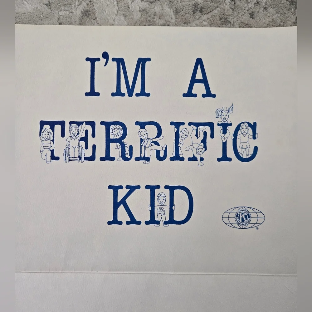 Vintage 1990s I'm A Terrific Kid Blue White Folder